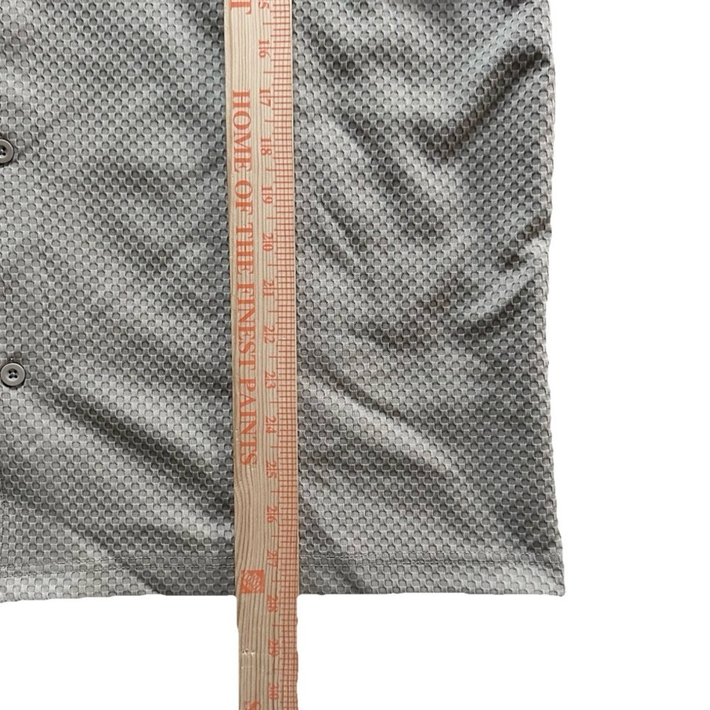 Fleece Factory XL Short Sleeve Button Up Shirt Taupe Brown Stretch NWT - Picture 3 of 8